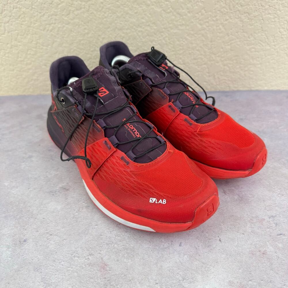 Salomon S-Lab Ultra Red Trail Running Hiking Shoes Sneakers Mens 7 Womens 8